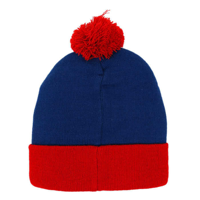 カリアリ オフィシャル ボンボン付き ニットキャップ (ネイビー×レッド
