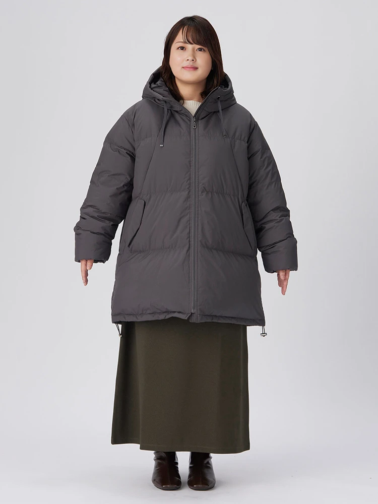 M．グレー 【ラセラセ】フーデットミドルダウンコート | フォーエル