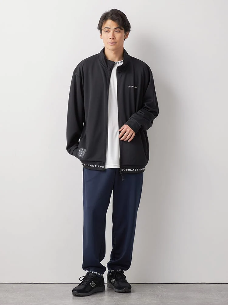 ブラック 【EVERLAST(エバーラスト)】デザインプリントロングパンツ