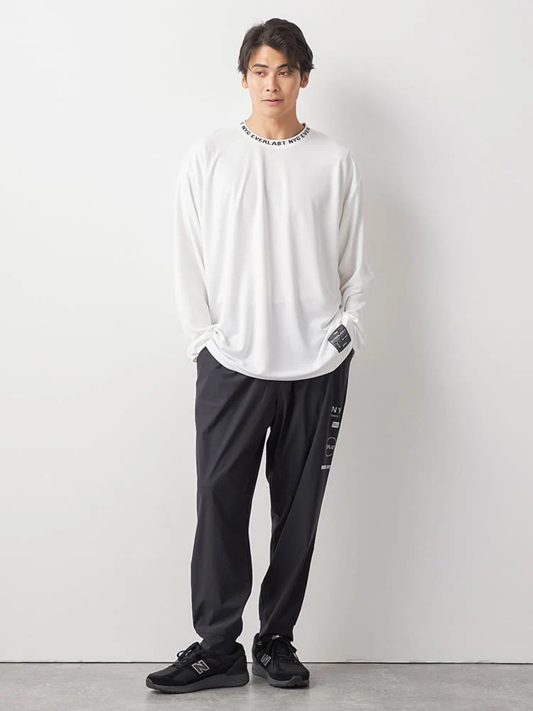 ネイビー 【EVERLAST(エバーラスト)】ナイロンストレッチロングパンツ