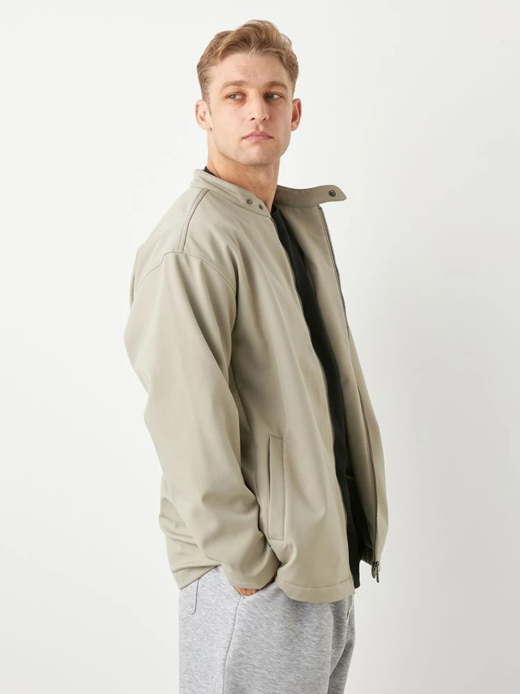 ベージュ 【TSC】ボンディング裏フリースライダースブルゾン