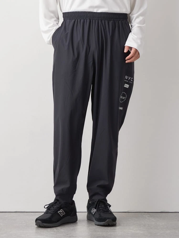 ブラック 【EVERLAST(エバーラスト)】ナイロンストレッチロングパンツ