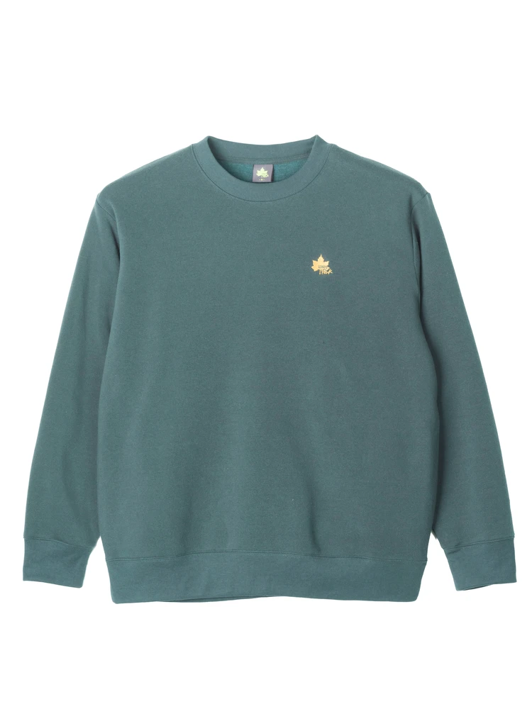 ブラック 【ロゴスパーク】裏起毛ワンポイント刺繍トレーナー