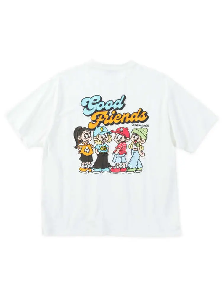 ホワイト 【ATC×NEW JACK】イラスト半袖Tシャツ ＊カタログ商品