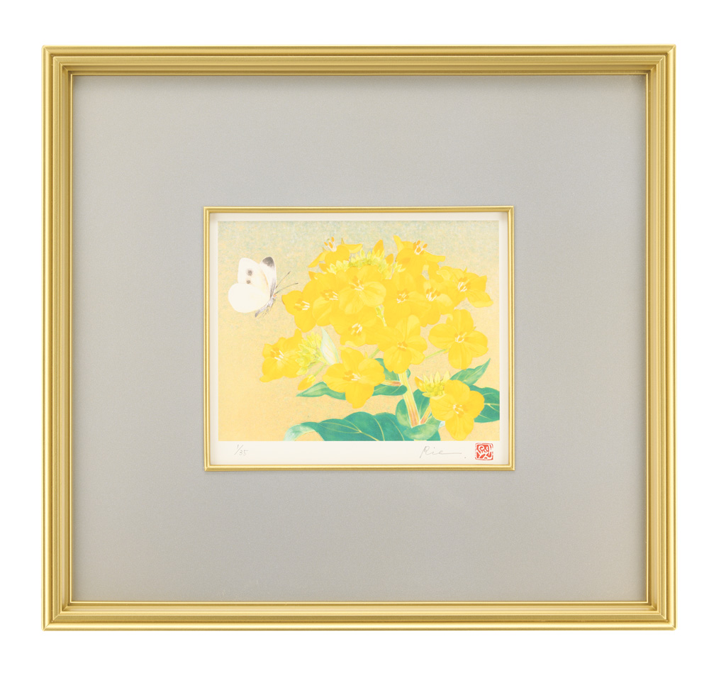 森田りえ子『ミニ版画（花 四題）』（ミクストメディア）