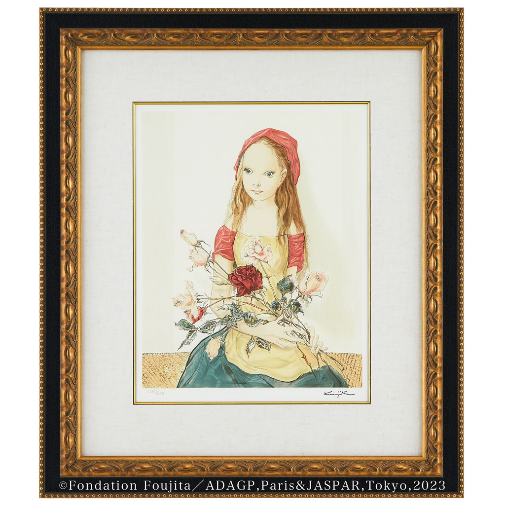 藤田嗣治『薔薇を持つ少女』