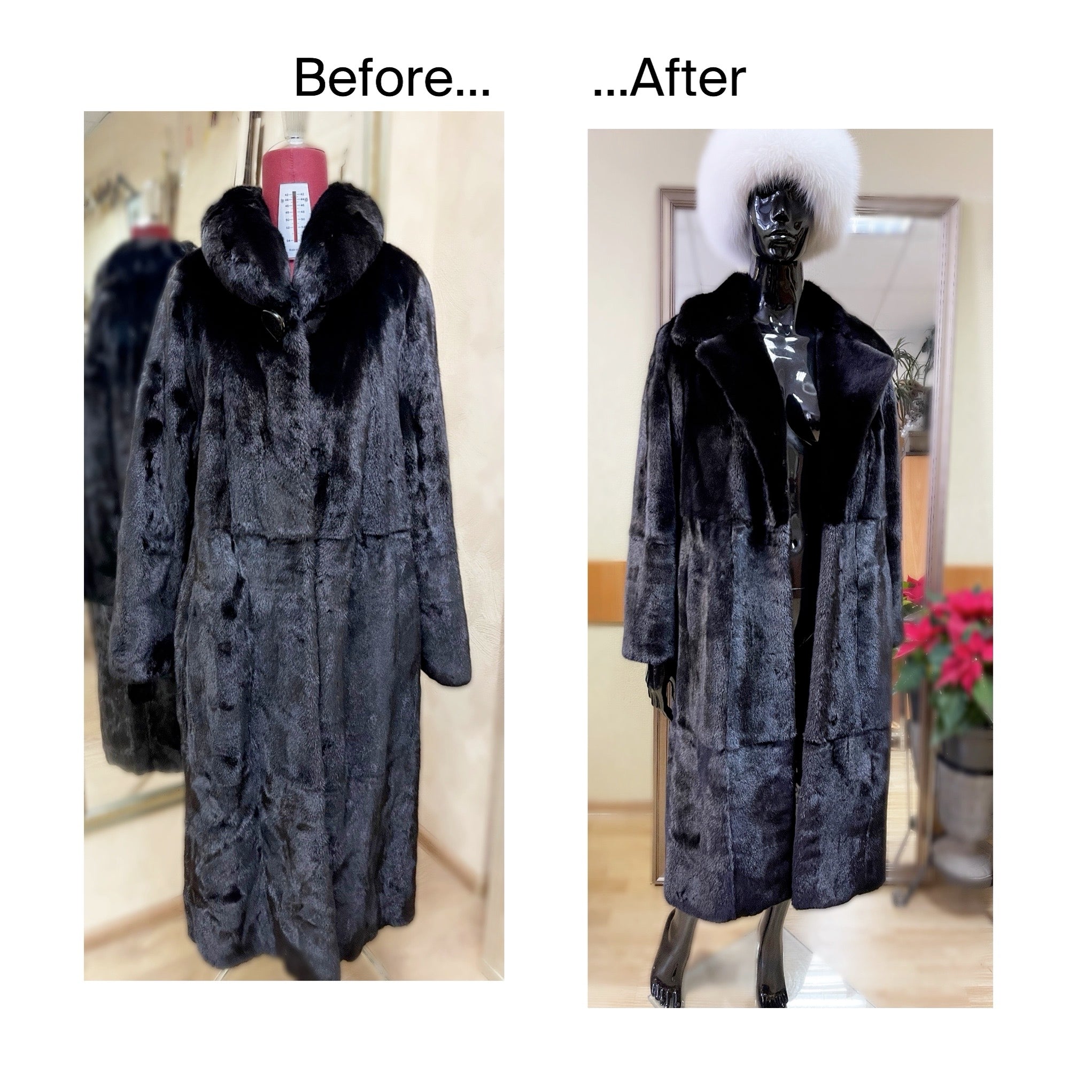Restyle Vintage Mink Coat into Elegant Collar Coat – Custom Fur