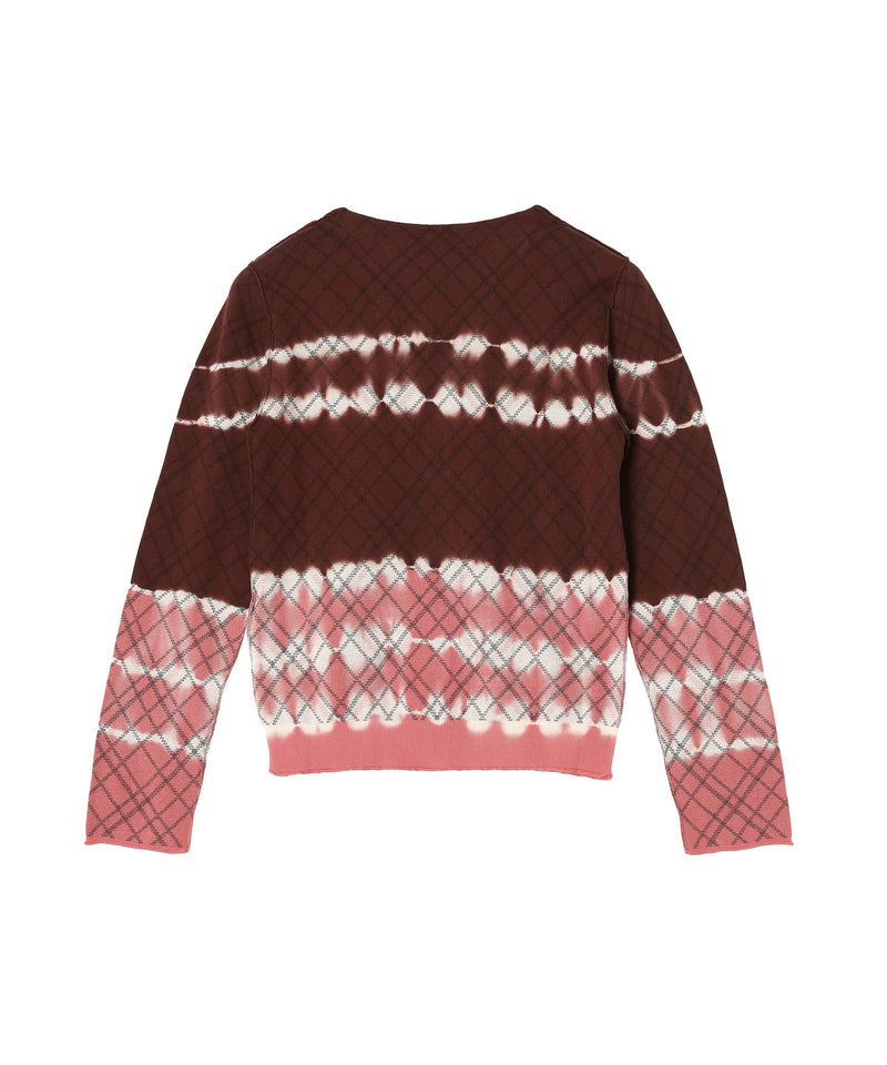 Dip-Dye Check Knit Cardigan｜パーバーズ(PERVERZE)｜Forget-me-nots