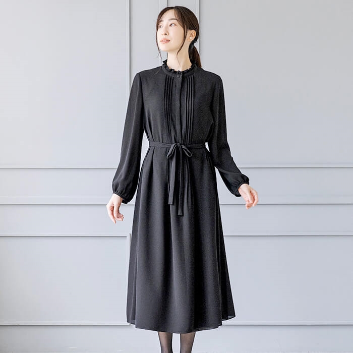 レースブラウス付きの爽やかドレス 9号・ライトグリーン｜東京