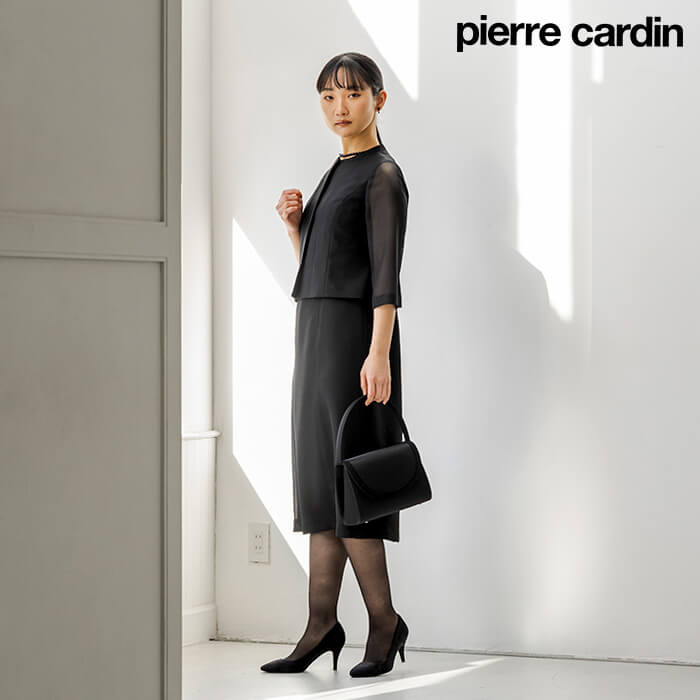 絡みメッシュジャカードの夏ワンピース 9号・ブラック｜東京ソワール