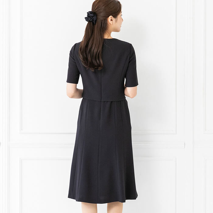 切り替えワンピのお受験スーツ 11号・ネイビー｜東京ソワール