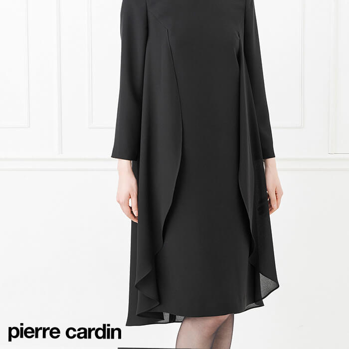 動きを美しく見せる切り替えワンピース 9号・ブラック｜東京ソワール