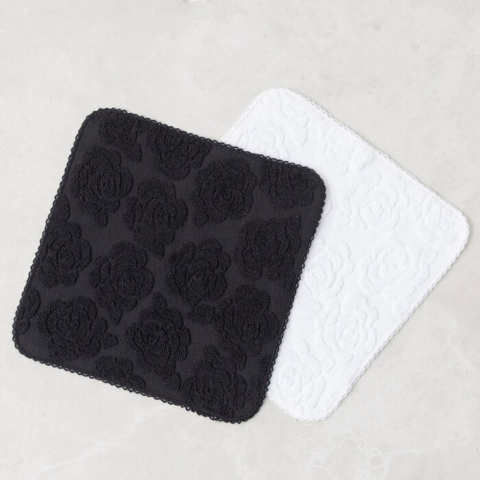 ローズモチーフのタオルハンカチ ・ホワイト｜東京ソワールオンライン