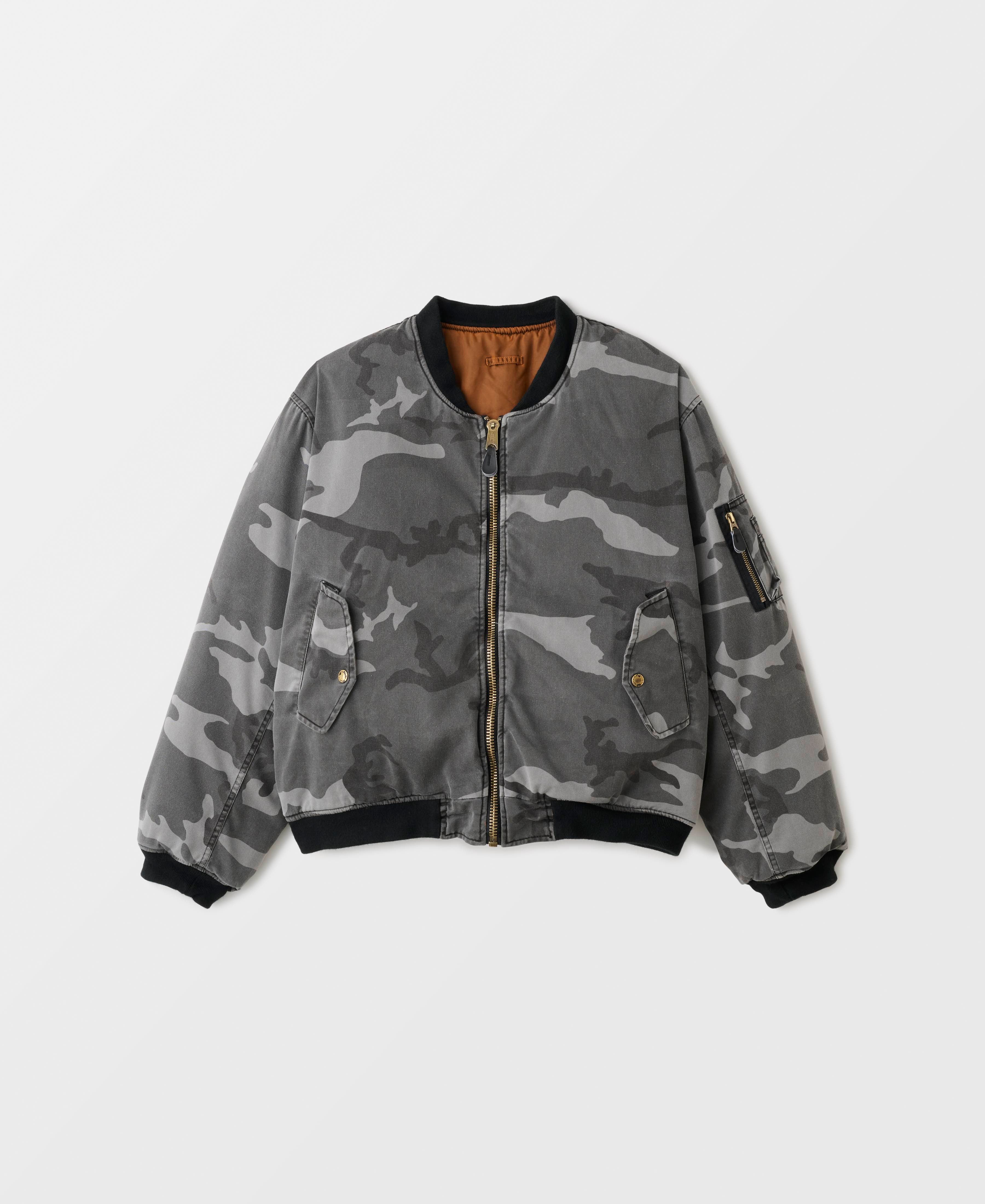 24AW | ANTIQUE WASH DOUBLE FACE CAMO BOMBER JACKET - UC – F.M.C.D.
