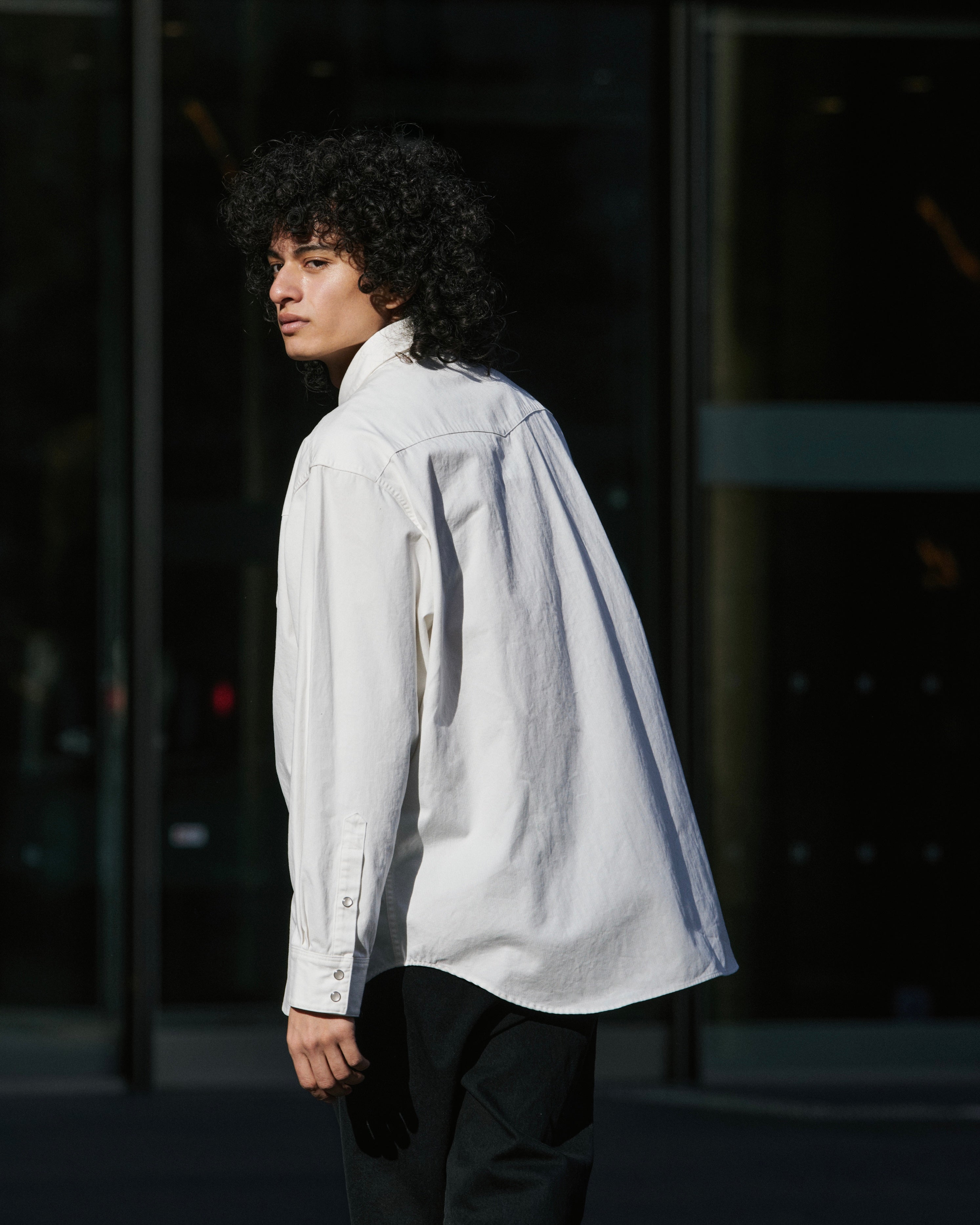 COTTON HERRINGBONE WESTERN SHIRT（コットンヘリンボーンウエスタン