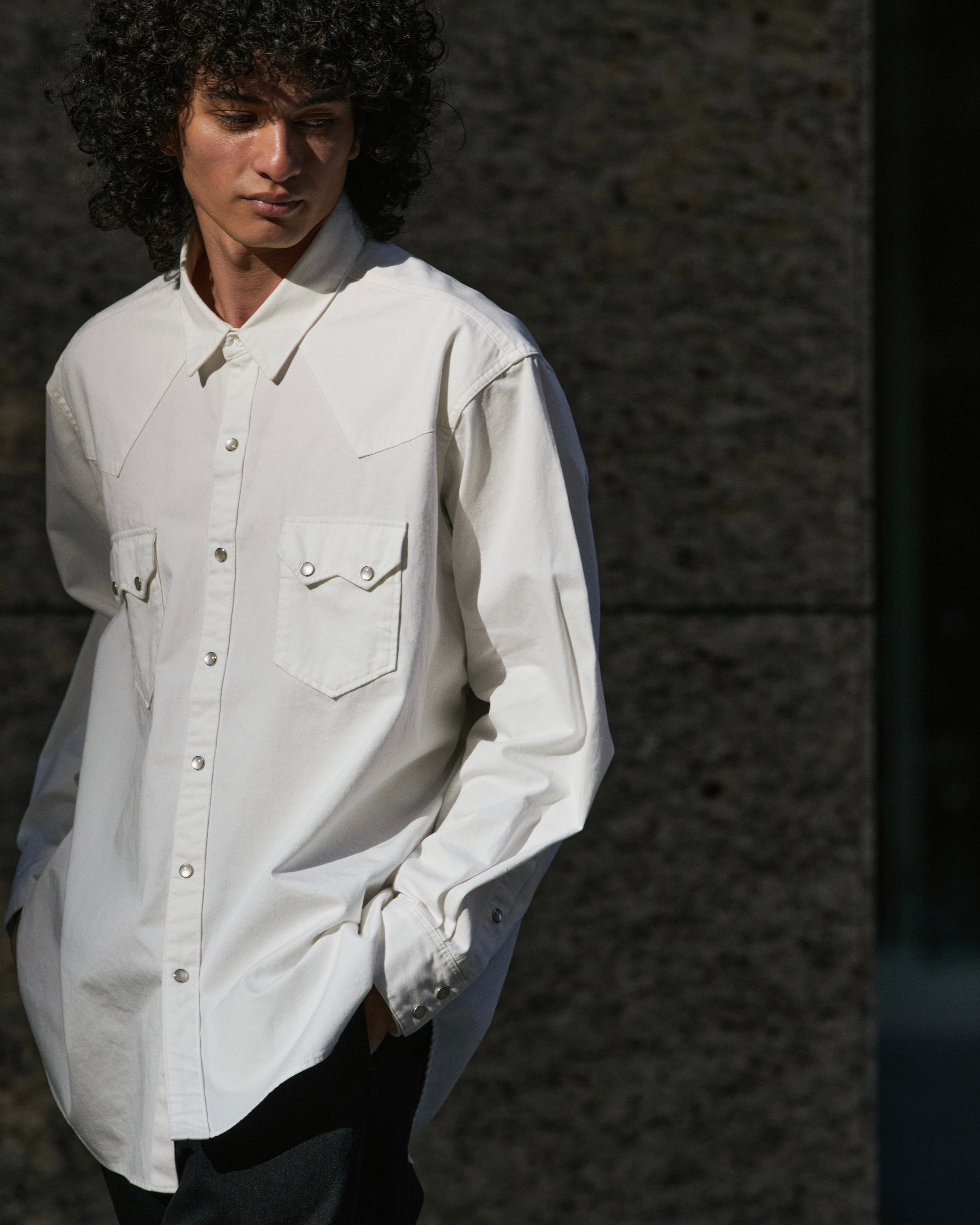COTTON HERRINGBONE WESTERN SHIRT（コットンヘリンボーンウエスタン