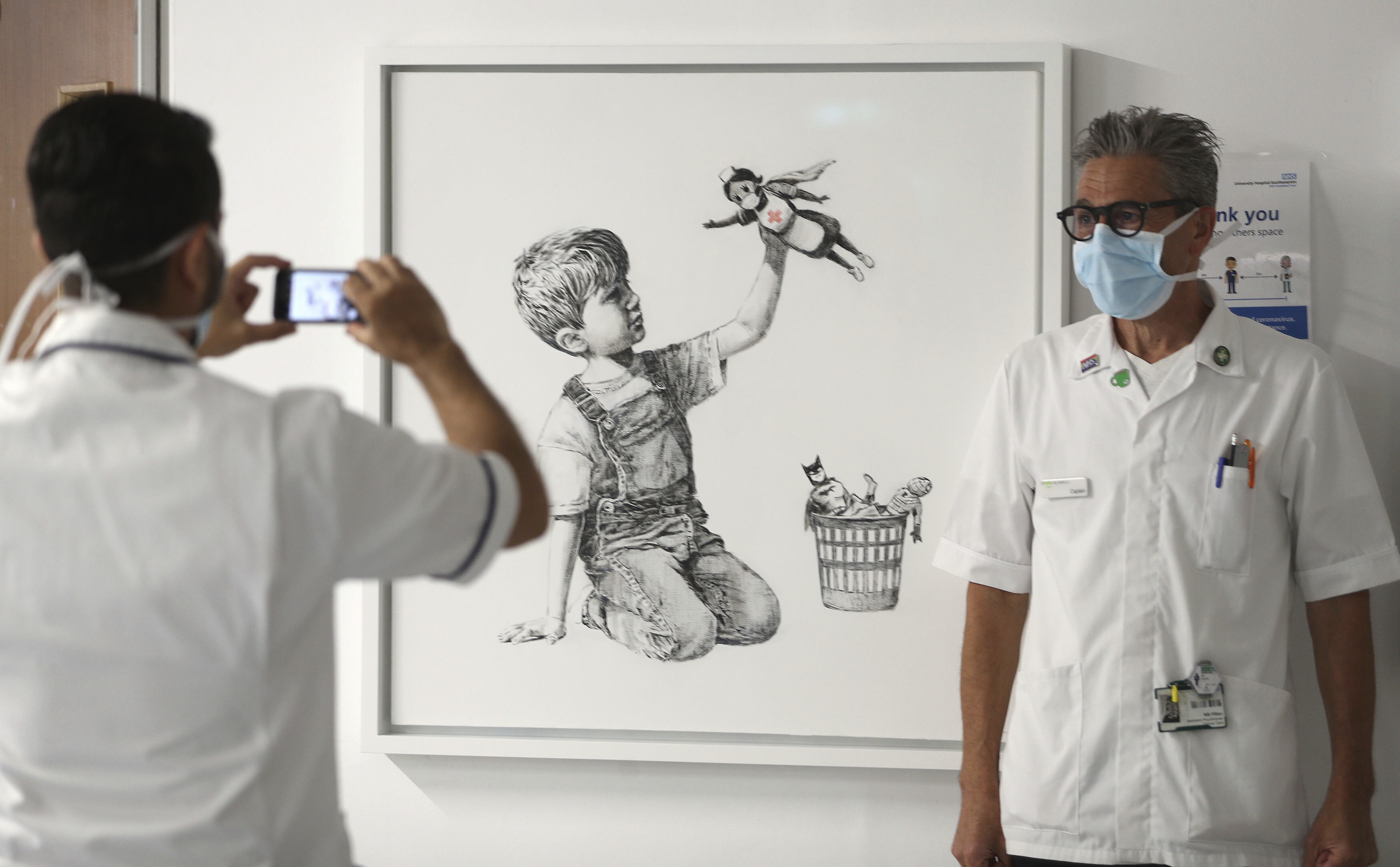Game Changer': Banksy art shows doctors, nurses as superheroes