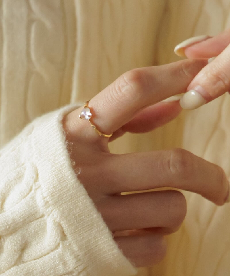 crystal heart ring～ｸﾘｽﾀﾙﾊｰﾄﾘﾝｸﾞ | flower／フラワー公式通販