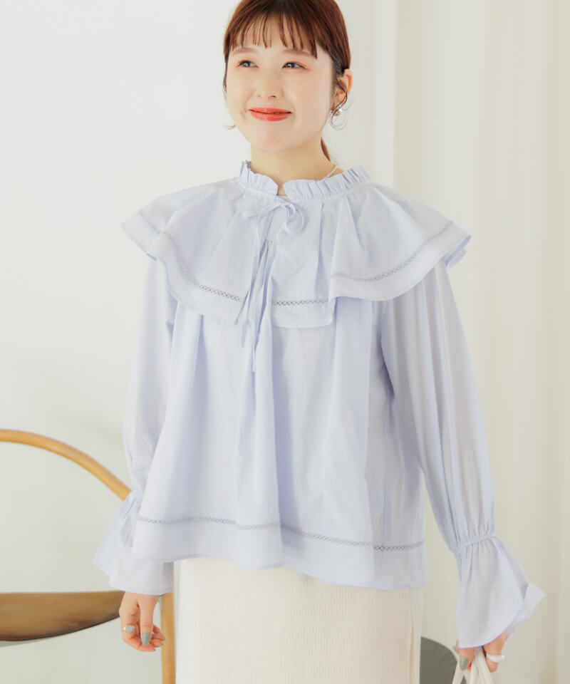 70%OFF】flare collar blouse～ﾌﾚｱｶﾗｰﾌﾞﾗｳｽ | flower／フラワー公式通販