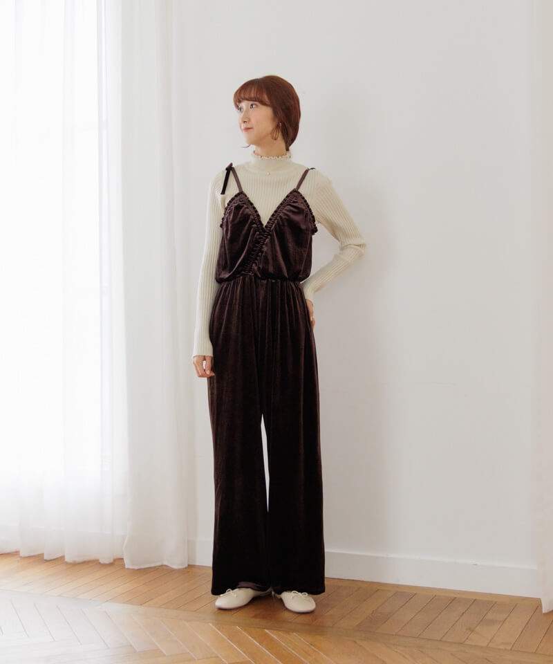 60%OFF】2way velour rompers～ﾂｰｳｪｲﾍﾞﾛｱﾛﾝﾊﾟｰｽ | flower／フラワー