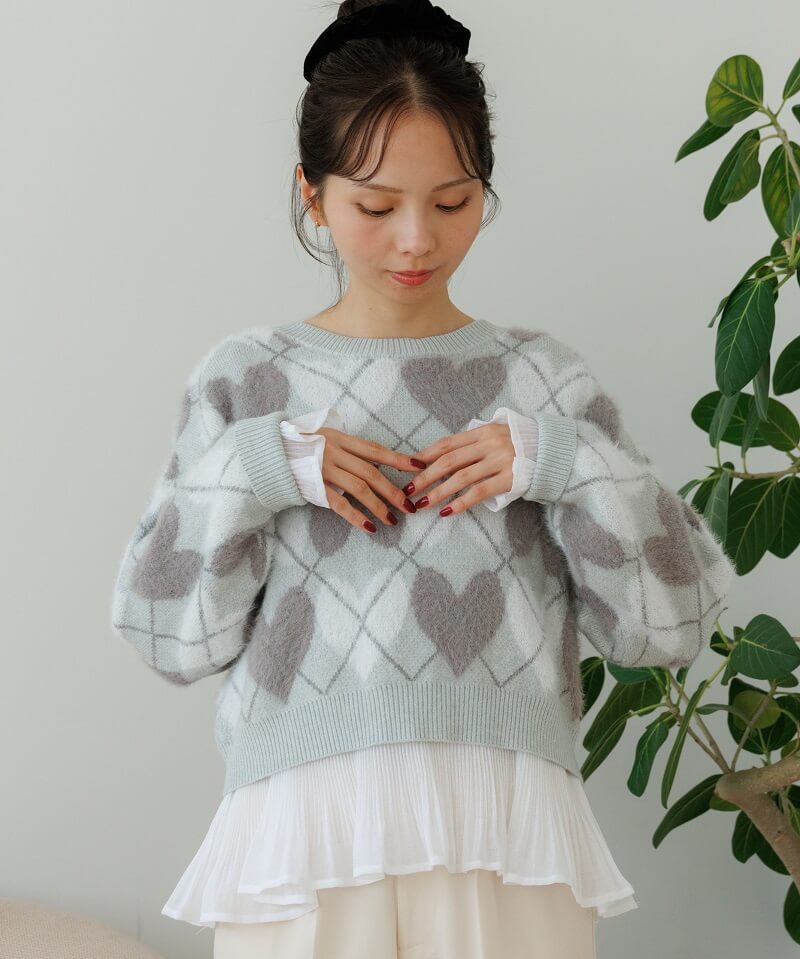20%OFF】heart argyle knit～ﾊｰﾄｱｰｶﾞｲﾙﾆｯﾄ | flower／フラワー公式通販