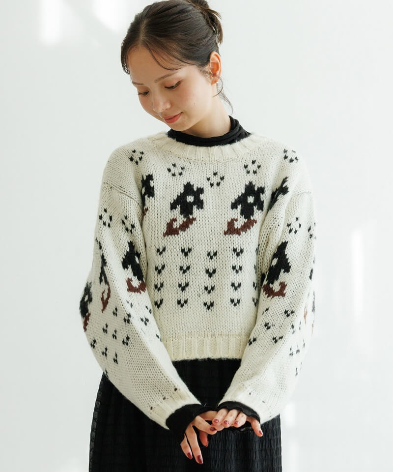 50%OFF】floral nordic knit～ﾌﾛｰﾗﾙﾉﾙﾃﾞｨｯｸﾆｯﾄ | flower／フラワー公式通販