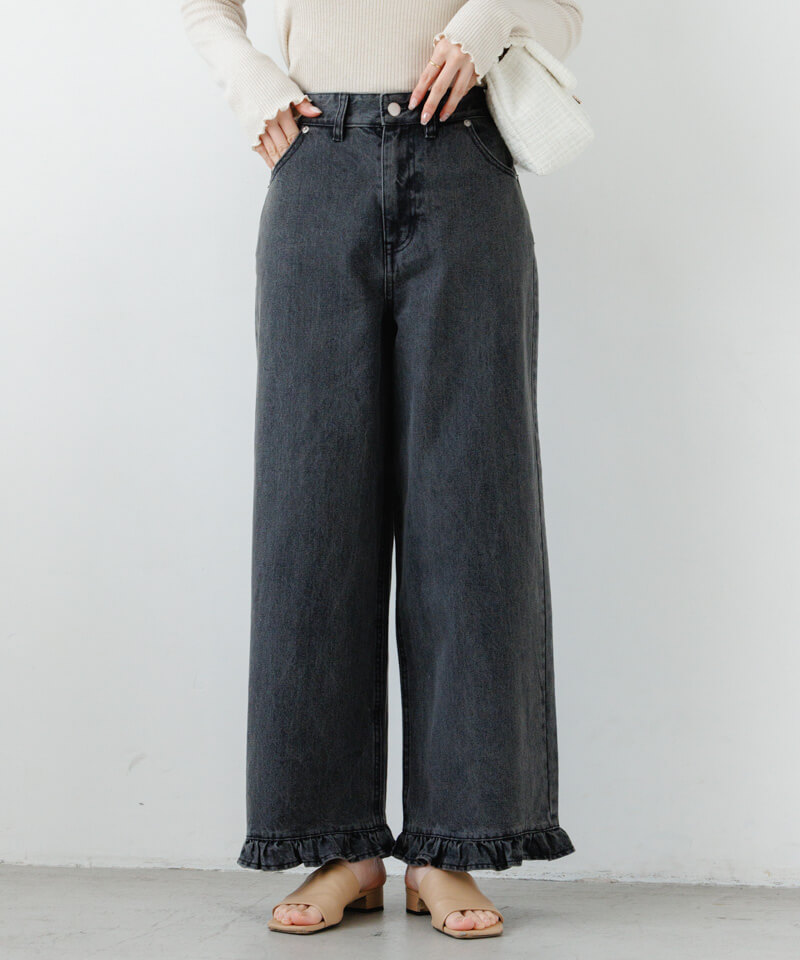 frill denim pants～ﾌﾘﾙﾃﾞﾆﾑﾊﾟﾝﾂ | flower／フラワー公式通販