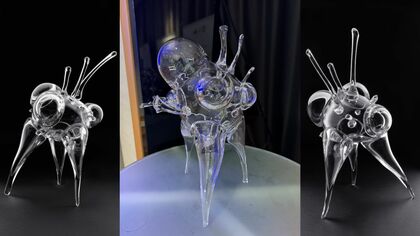 ミャクミャクにお友達誕生】黄緑の体に目玉がいっぱい 「ガラス製の