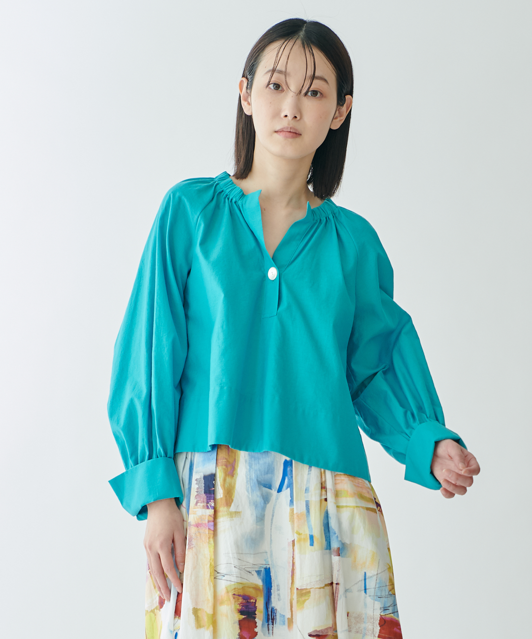 スキッパーギャザーブラウス – FACE SANS FARD