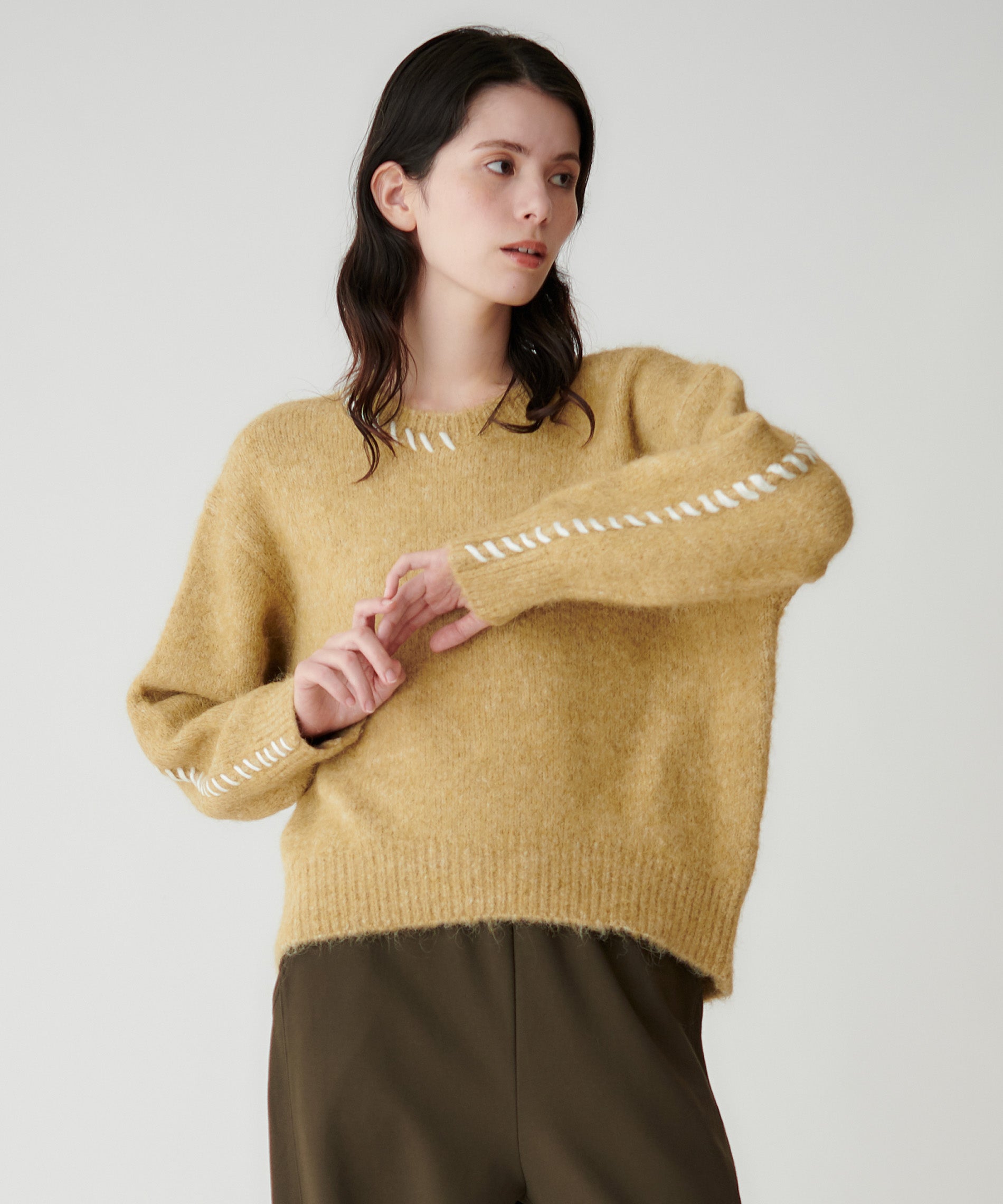 アルパカ混ハンドステッチニット – FACE SANS FARD