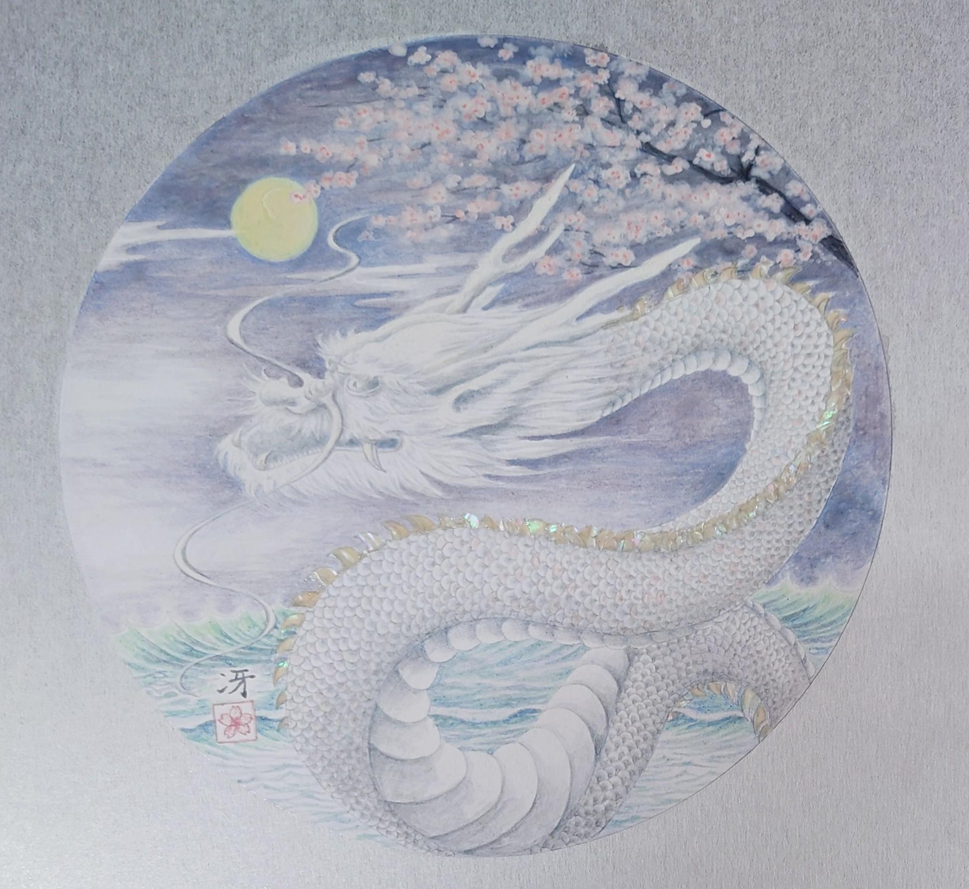 絵画の通販、購入ならFROM ARTIST/作品名：白龍と桜/作家名：簗瀬 冴