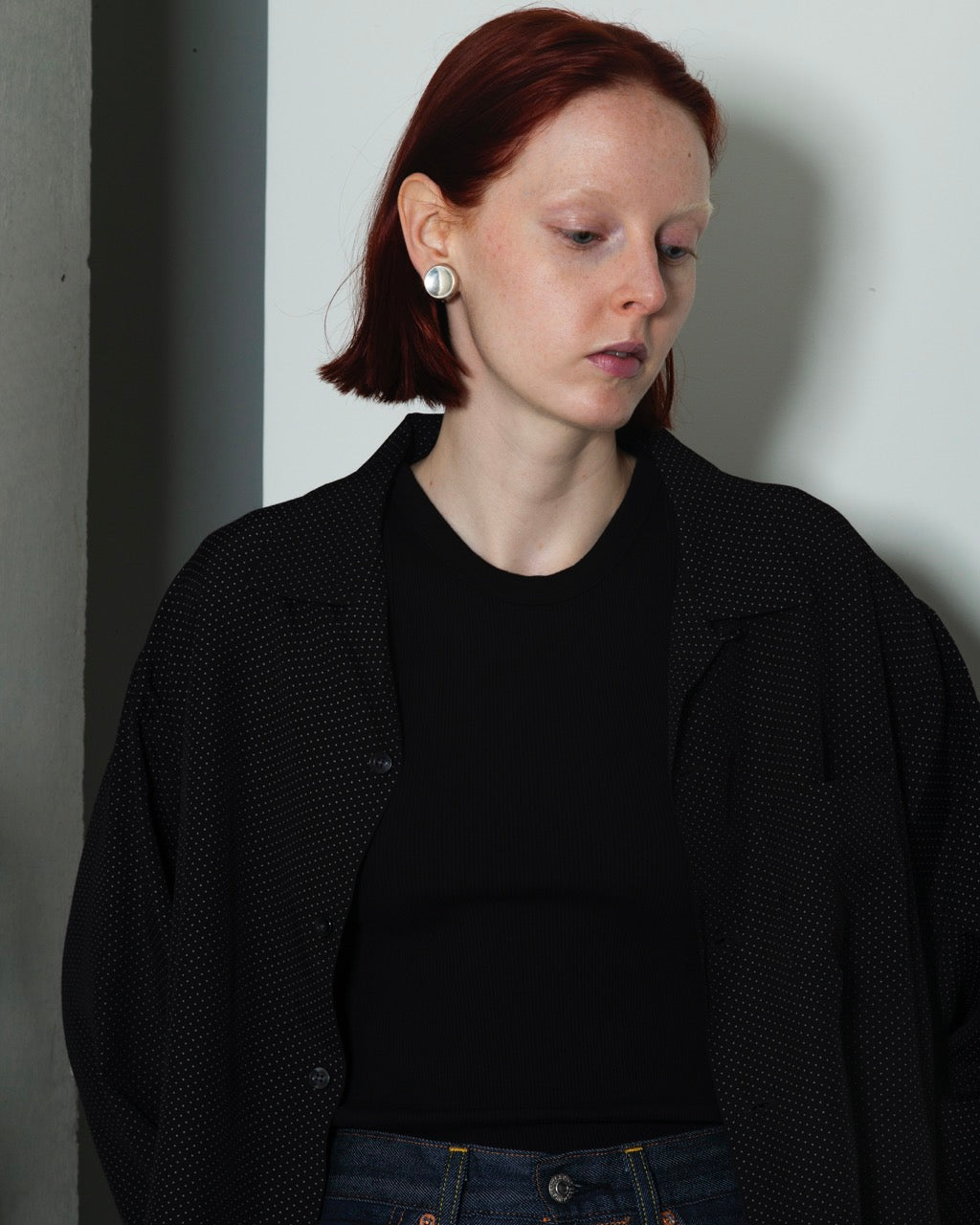 Classic Dot Open Collar Shirt / Black – FRONT 11201