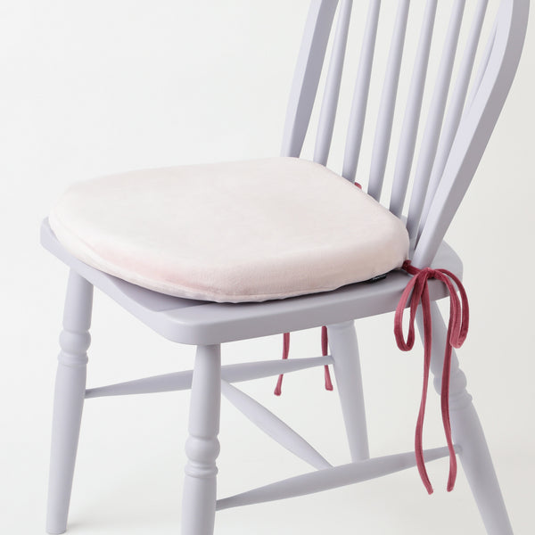 ロングリボン チェアシートクッション ピンク×ダークピンク