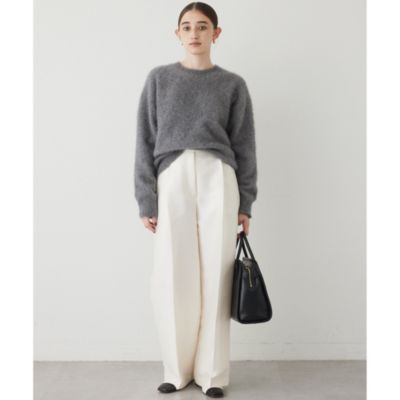 Whim Gazette(ウィム ガゼット)のカシミヤ混クルーネックファーニット
