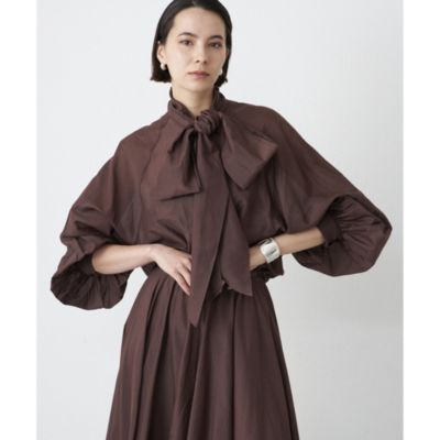 Whim Gazette(ウィム ガゼット)のシルクローンボウタイブラウス通販