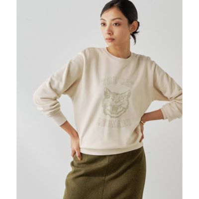 Whim Gazette(ウィム ガゼット)のCATプリント裏毛プルオーバー通販