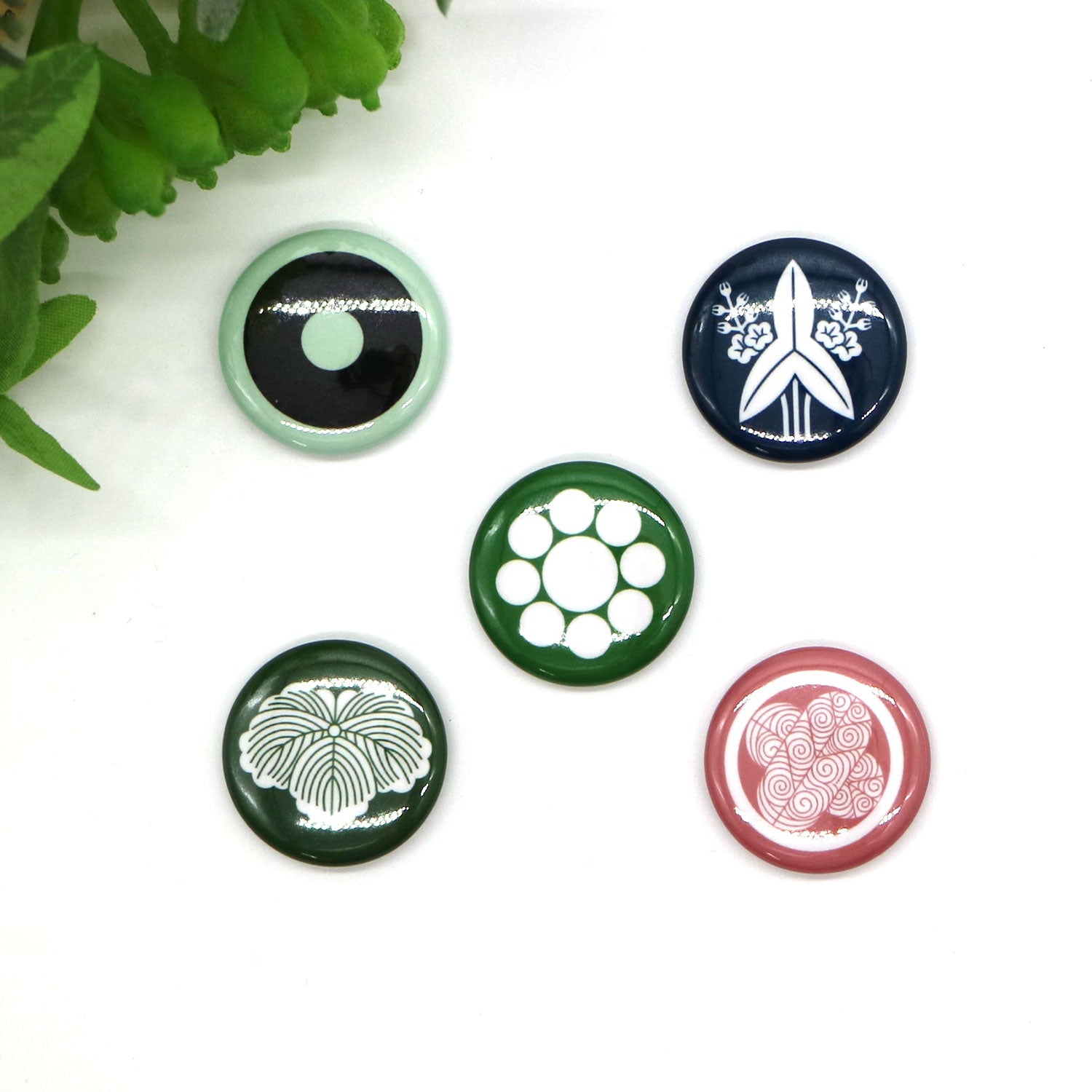 文月 戦国武将 家紋缶バッジ 「関ヶ原東軍家紋」／【福島沢瀉】福島