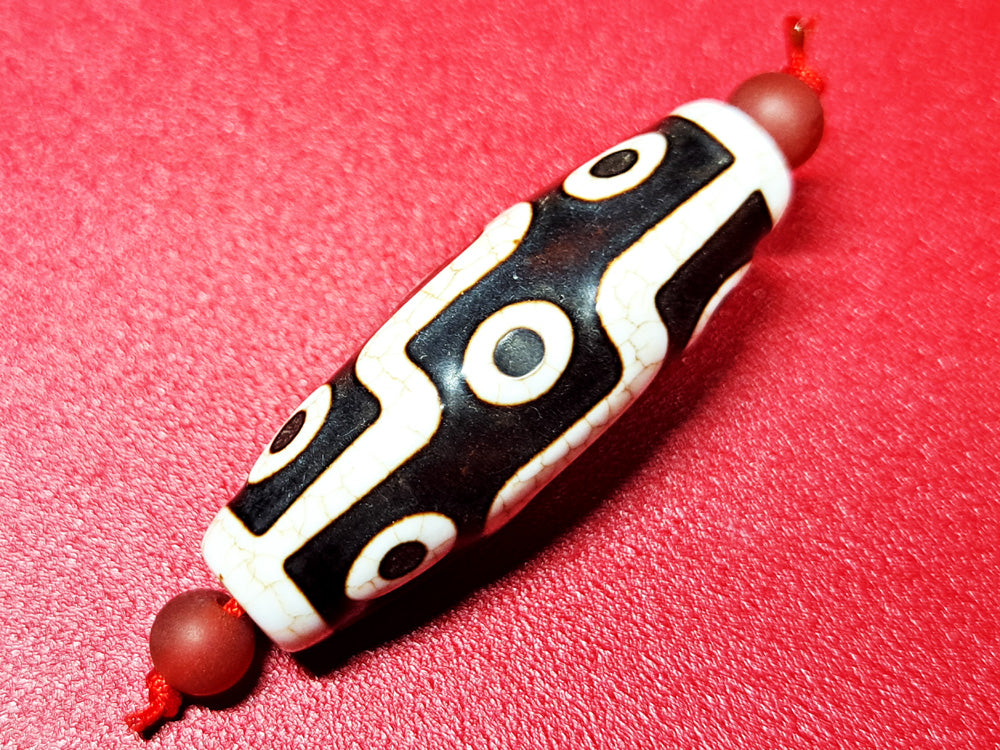 989 天珠 九眼天珠 魚鱗 龍鱗 蓮座 dzibeads！ 九眼翡翠清光 龍の鱗