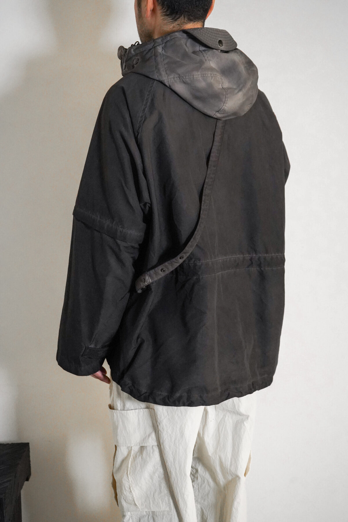 GARMENT DYED PULLOVER JACKET BLACK | FUDGE UP NOTHING