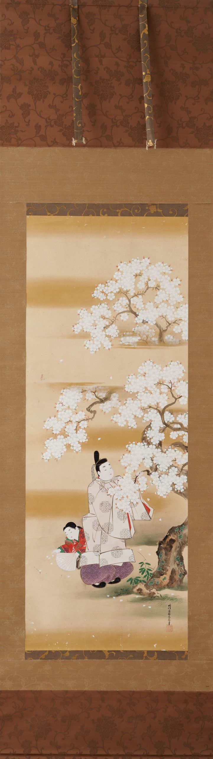 狩野養信筆「貴人花見図」 - 藤美術