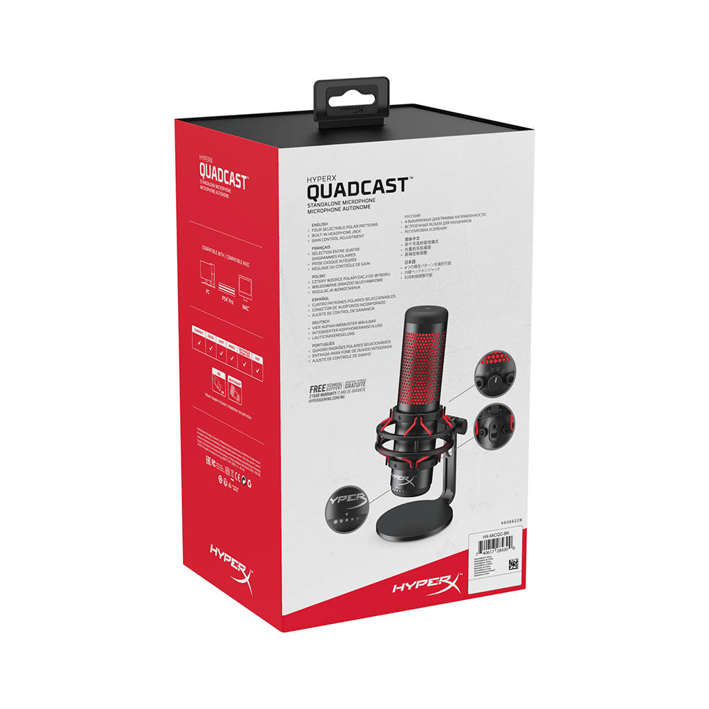 Microfone Gamer Hyperx QuadCast - HX-MICQC-BK - Fujioka Distribuidor