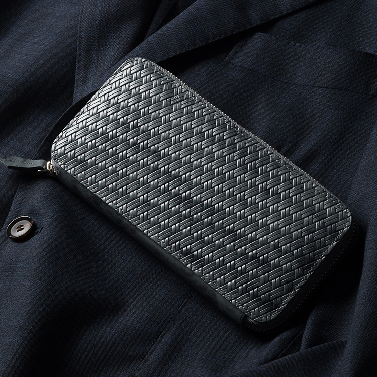 二宮五郎商店】アジログレイン(R) ラウンドジップウォレット エブ