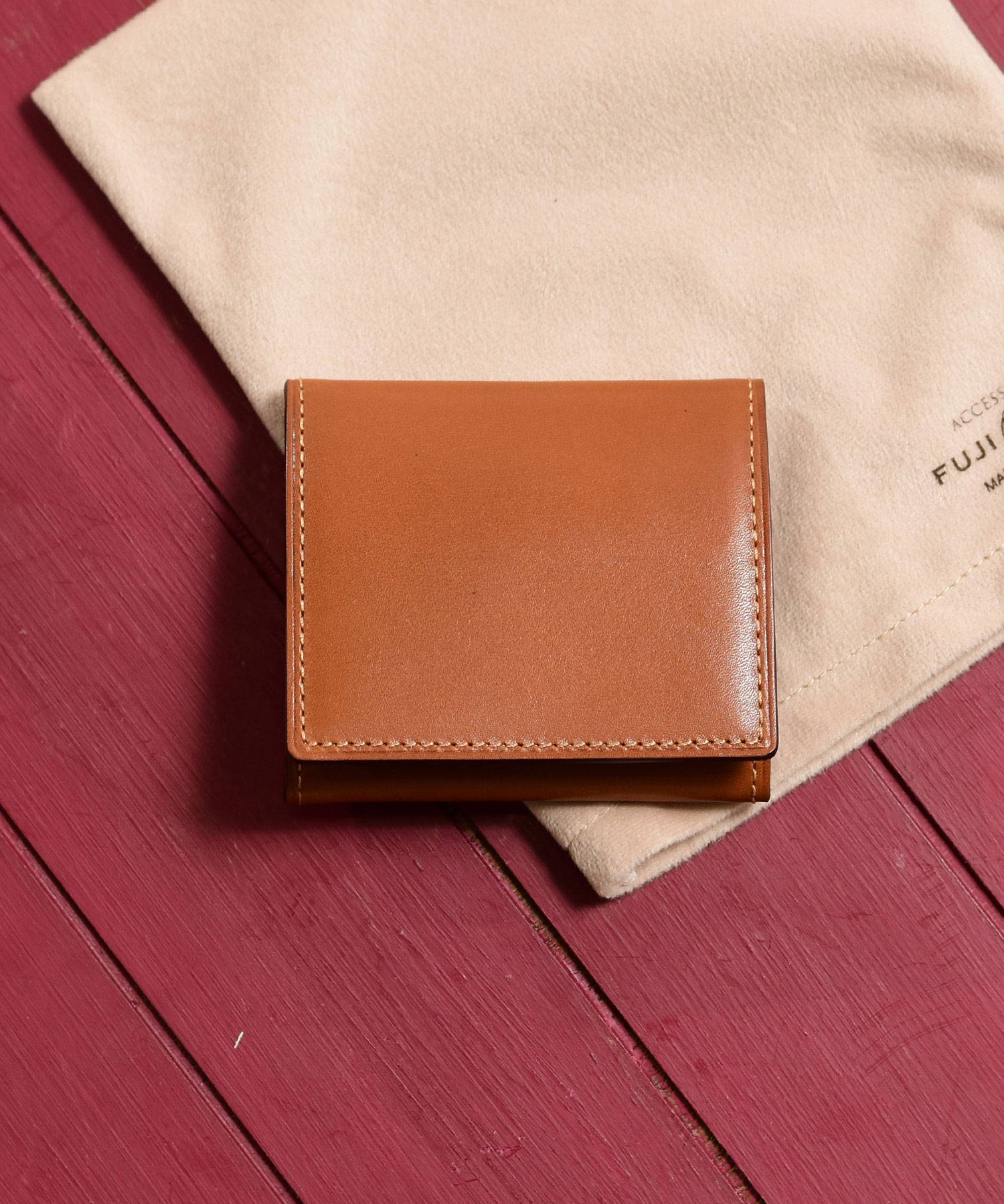 Box-shaped Coin Purse / wallet / FUJITAKA official / genuine leather