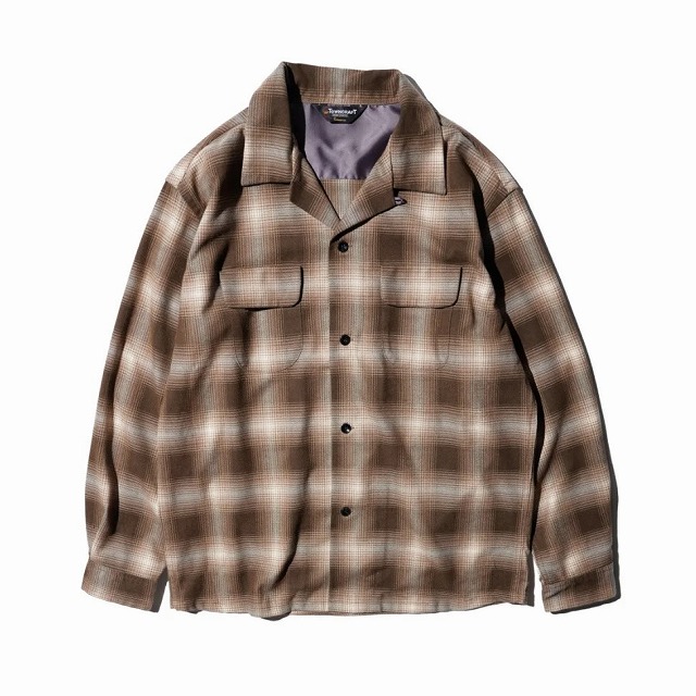 TOWN CRAFT [タウンクラフト] 50S W-FLAP OPEN COLLAR SHIRTS (BLACK