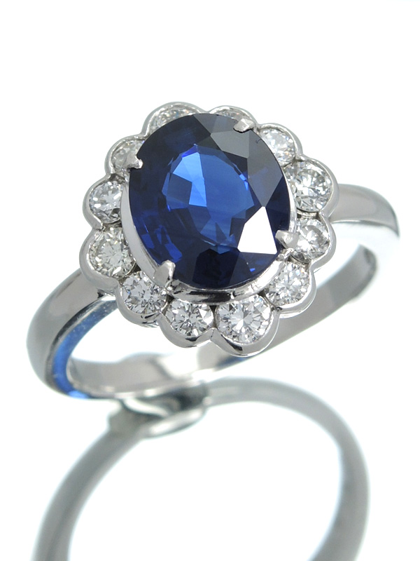 PT900リング サファイア2.88ct ダイヤ0.82ct』16号 / FUKUMOTO 【福元