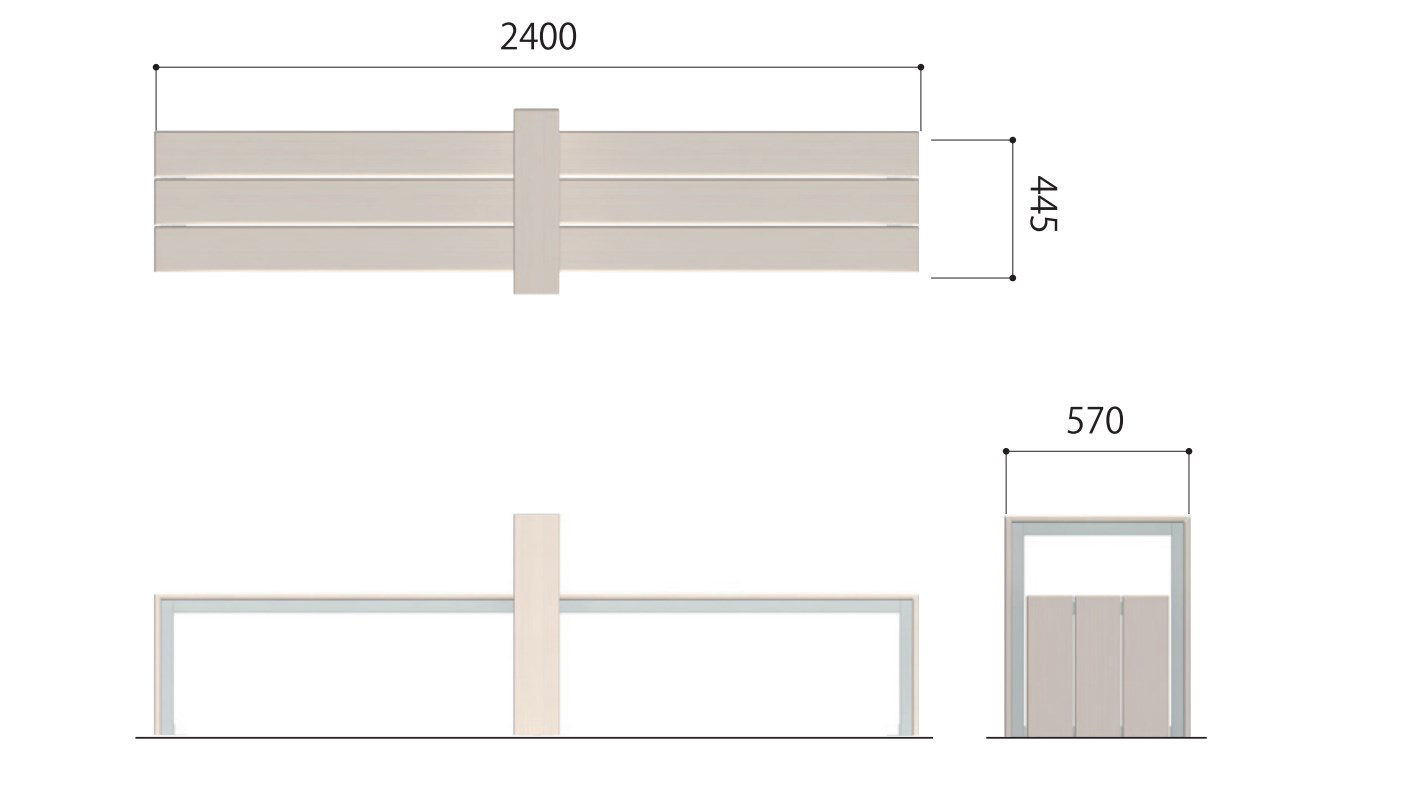 シャビーベンチ SWSS-240-45-45-TA | セコロウッドベンチ | ベンチ