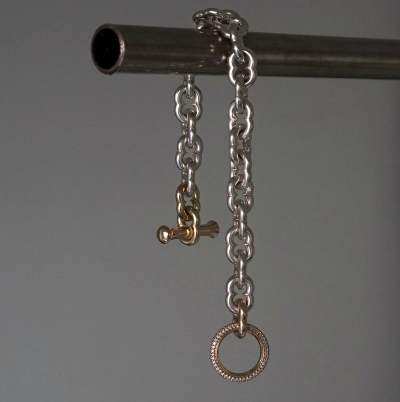 GIFTED / IMPLOSION CHAIN BRACELET ROΦ3T SV_T&LPV/2P-YG – Fuligo