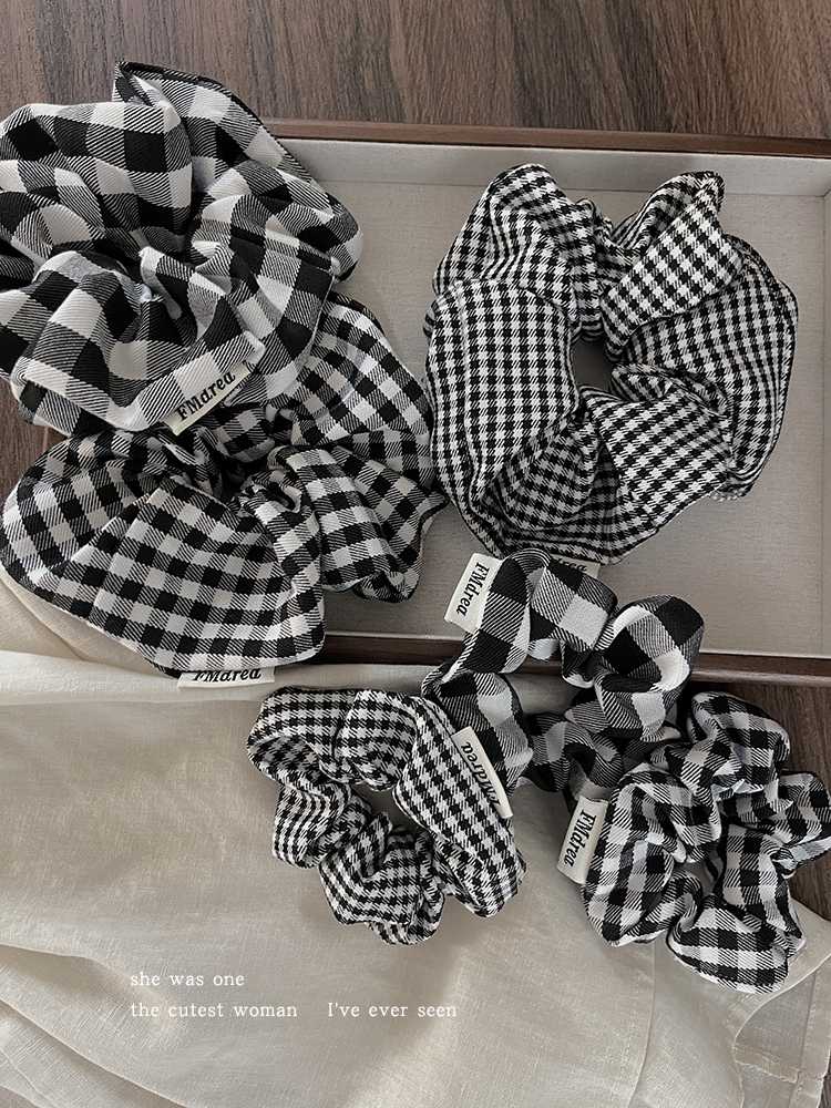 チェック柄ファッション リボン結びチェック柄ヘアゴム 小物|チェック