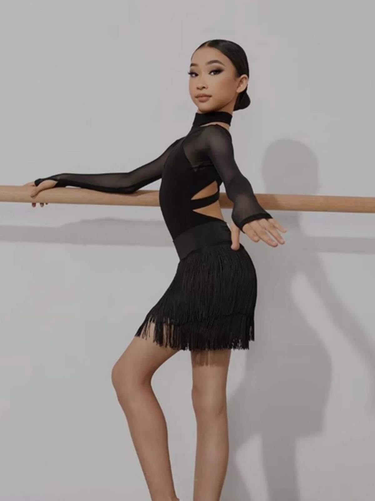 ダンス衣装 ダンス衣装 フリンジ輝きホルターネックワンピース ラテン