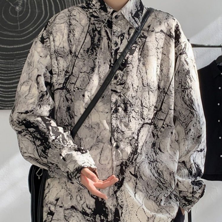 柄シャツ 大理石模様の芸術的総柄シャツ 総柄シャツ|柄シャツ専門通販